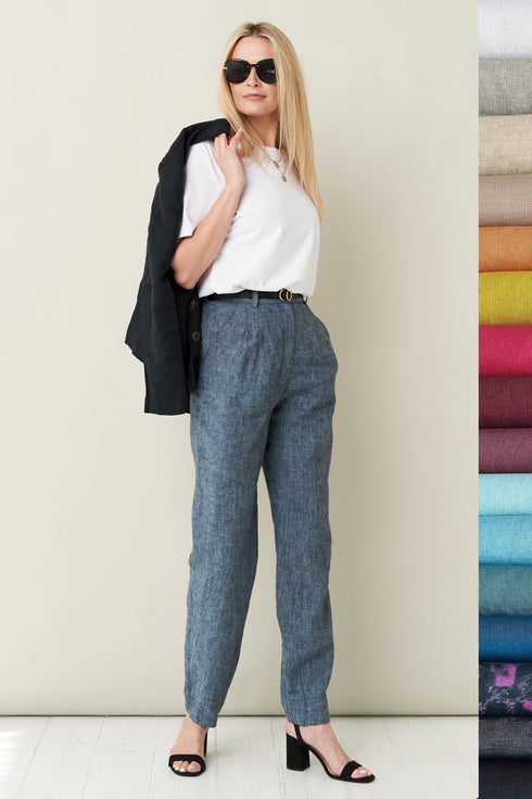 Image 8 of Smart linen pants not-see-thru with side pockets Pix from Baltic Linen