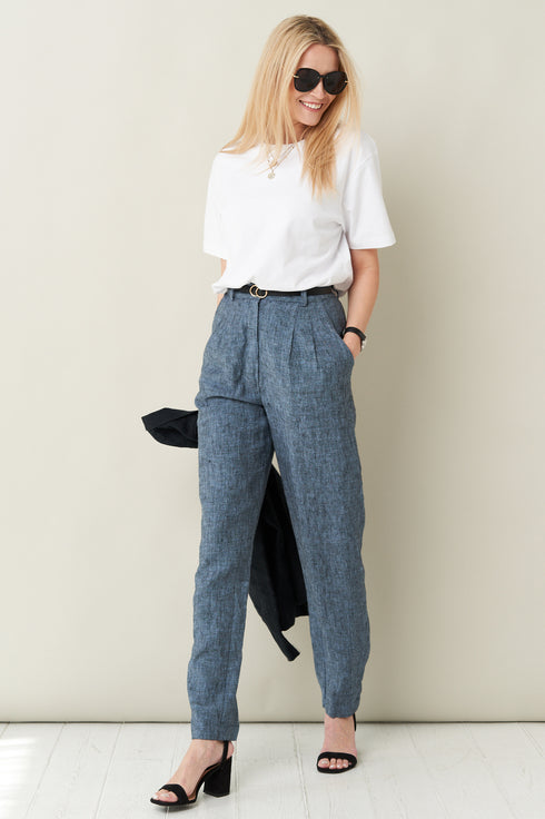 Image 3 of Smart linen pants not-see-thru with side pockets Pix from Baltic Linen