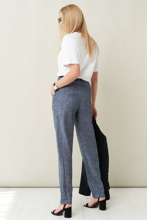 Image 5 of Smart linen pants not-see-thru with side pockets Pix from Baltic Linen