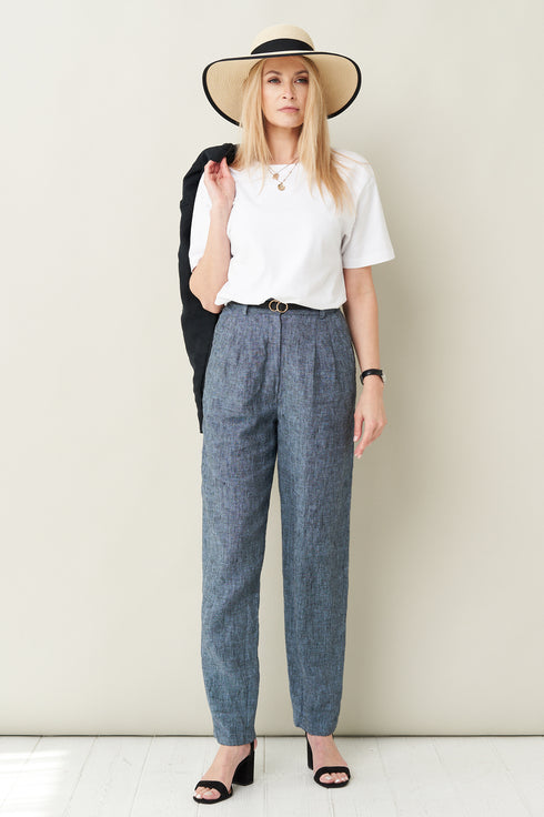 Image 7 of Smart linen pants not-see-thru with side pockets Pix from Baltic Linen