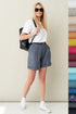 Image 8 of Linen high waist shorts with side pockets and an oversized fit Pixis from Baltic Linen
