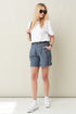Image 4 of Linen high waist shorts with side pockets and an oversized fit Pixis from Baltic Linen