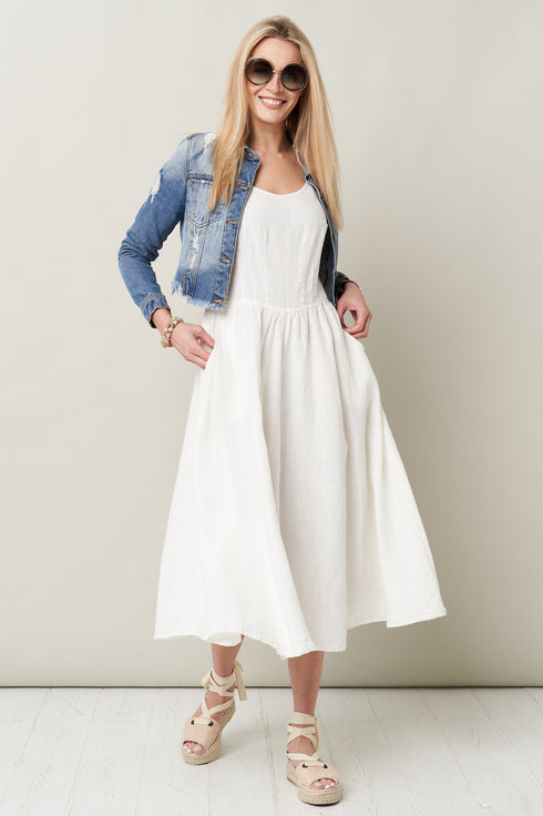 Image 2 of Summer linen dress midi-length and breathable linen fabric Simone from Baltic Linen