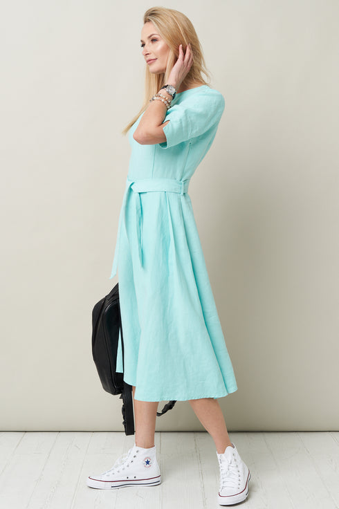 Image 3 of Summer linen dress loose & comfortable and comes with a belt Suri from Baltic Linen