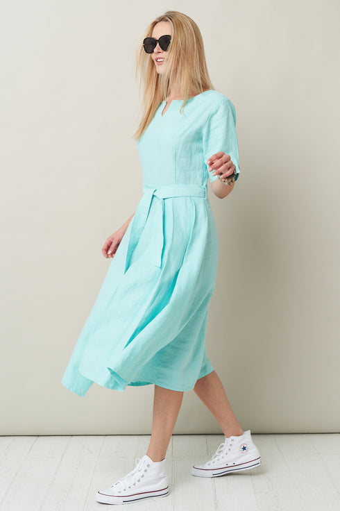 Image 13 of Stylish linen dress features breathable fabric to keep you cool Suri from Baltic Linen