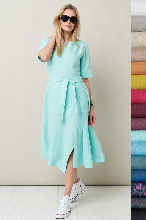 Image 8 of Summer linen dress loose & comfortable and comes with a belt Suri from Baltic Linen