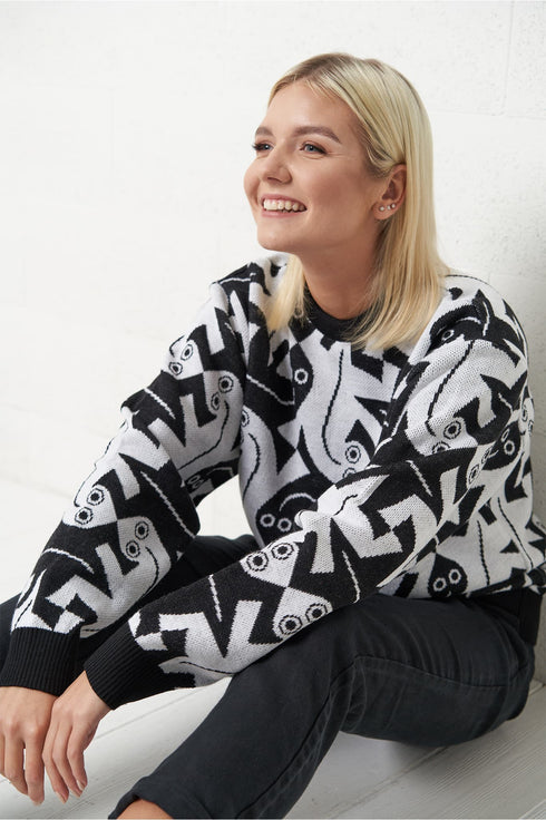 Image 2 of Casual look wool lizard sweater warm with long sleeves from Baltic Linen