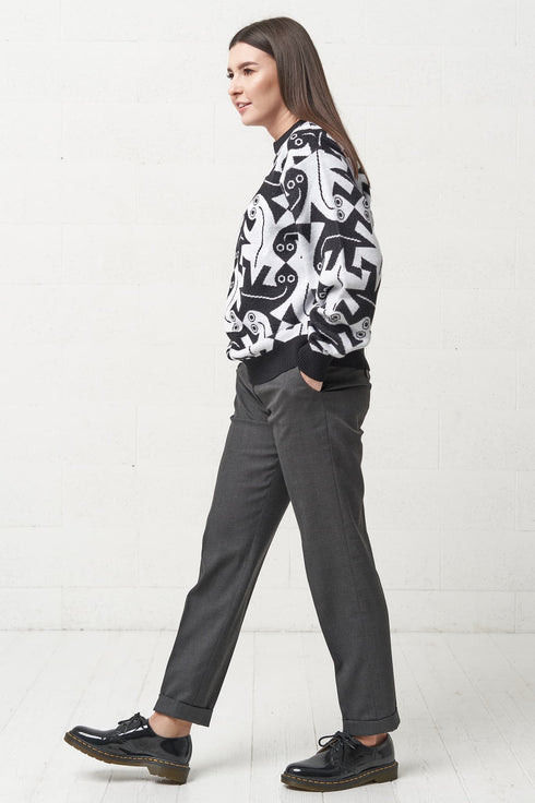 Image 6 of Casual look wool lizard sweater warm with long sleeves from Baltic Linen