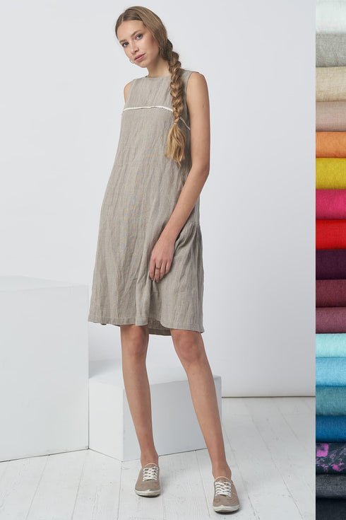 Image 13 of Flax sleeveless dress comfortable style for every occasion Jane from Baltic Linen