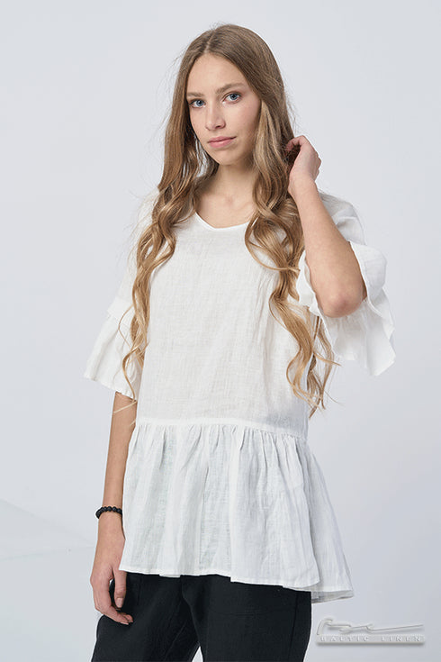 Image 10 of Casual linen blouse 3/4 length sleeves & high-quality design Grete from Baltic Linen