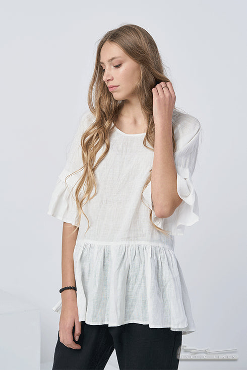 Image 6 of Casual linen blouse 3/4 length sleeves & high-quality design Grete from Baltic Linen
