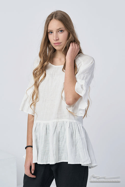 Image 1 of Casual linen blouse 3/4 length sleeves & high-quality design Grete from Baltic Linen