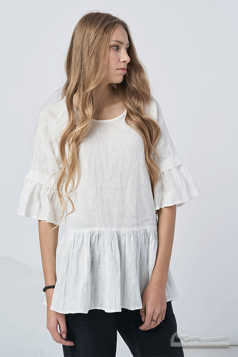 Image 7 of Casual linen blouse 3/4 length sleeves & high-quality design Grete from Baltic Linen
