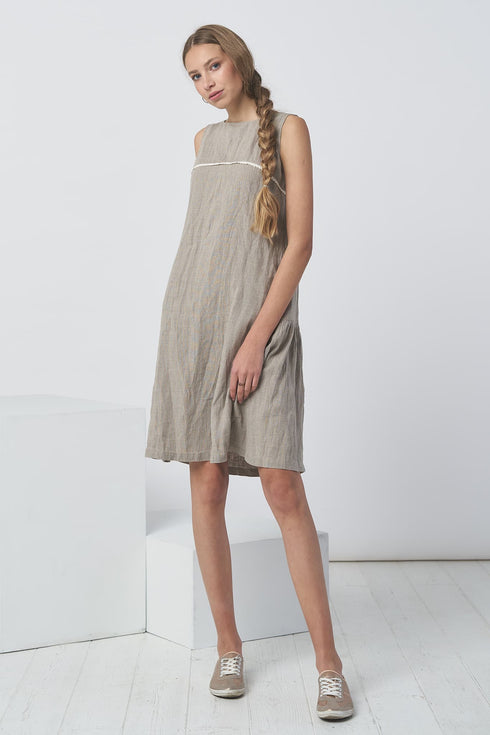 Image 8 of Linen sleeveless dress with deep side pockets - summer dress Jane from Baltic Linen