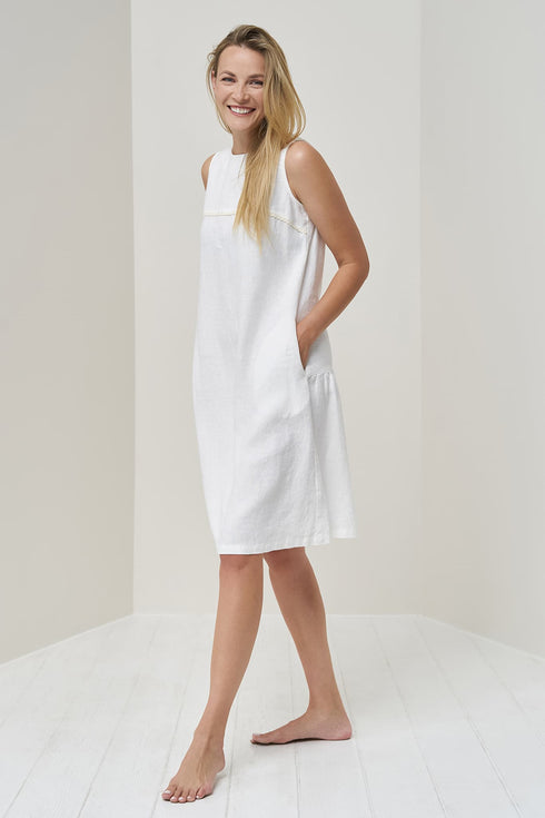 Image 1 of Linen sleeveless dress with deep side pockets - summer dress Jane from Baltic Linen