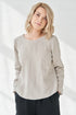 Image 17 of Womens linen blouse with a rounded neckline and long sleeves Karen from Baltic Linen