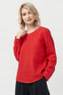 Image 26 of Womens linen blouse with a rounded neckline and long sleeves Karen from Baltic Linen