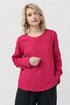 Image 1 of Long sleeves linen top has a rounded, banded neckline Karen from Baltic Linen