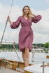Image 1 of Maternity linen dress with a wrap closure and long sleeves Mika from Baltic Linen