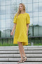 Image 1 of Summer linen dress features half length bubble sleeves Madre from Baltic Linen