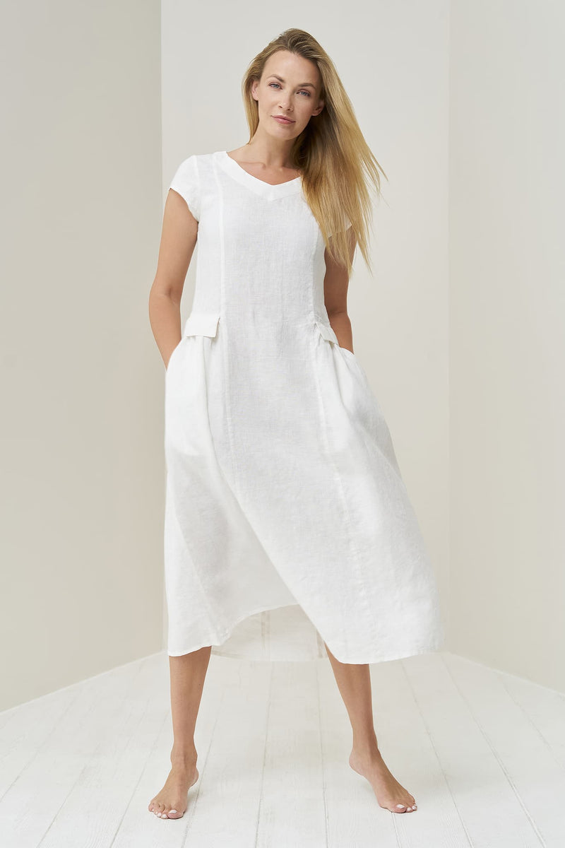 chinese dress ladies Natural summer linen dress Jura – BalticLinen