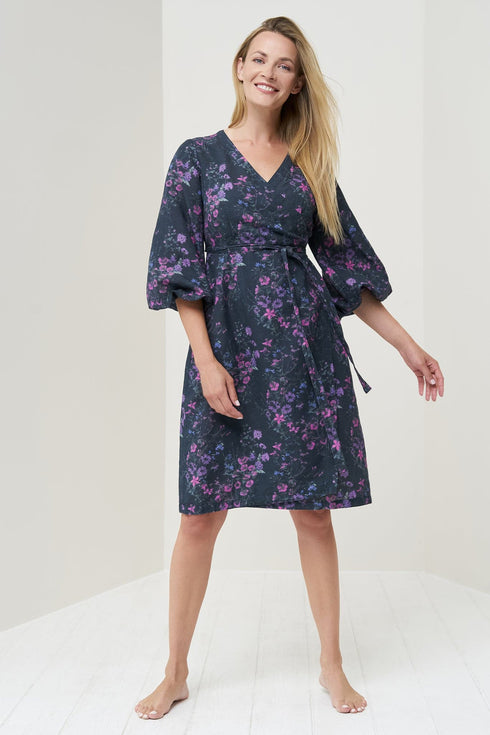 Wrap linen dress Mika