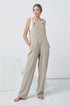 Image 1 of Natural linen overalls features side pockets and a relaxed fit Lukas from Baltic Linen