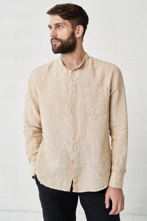 Image 3 of Linen casual shirt comes with long sleeves and a chest pocket Tomas from Baltic Linen