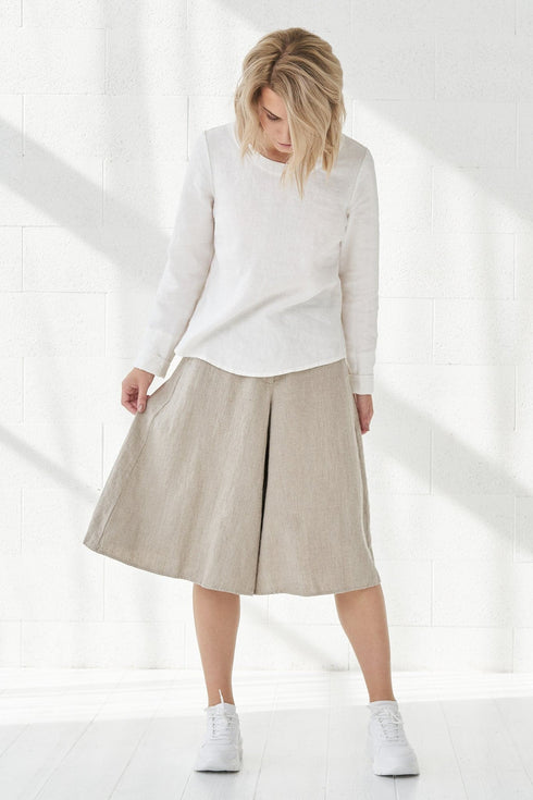 Image 2 of Linen skirt-shorts with side pockets oversized relaxed fit Parker from Baltic Linen