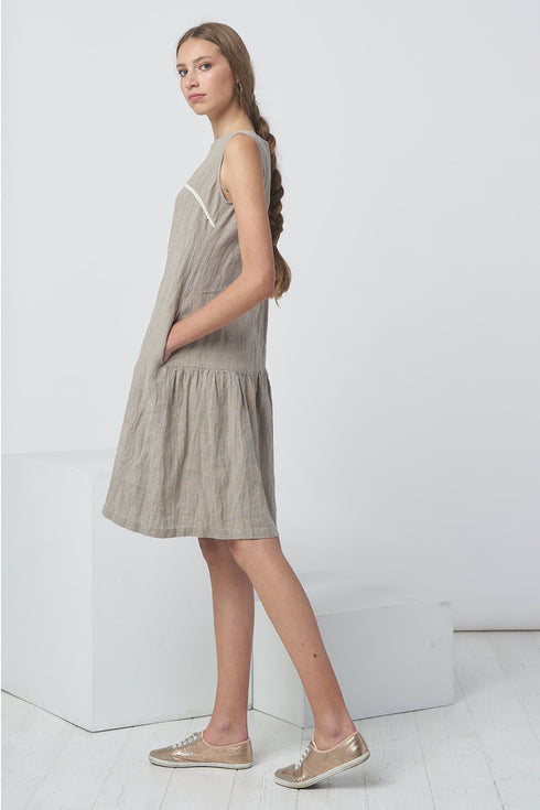 Image 11 of Linen sleeveless dress with deep side pockets - summer dress Jane from Baltic Linen