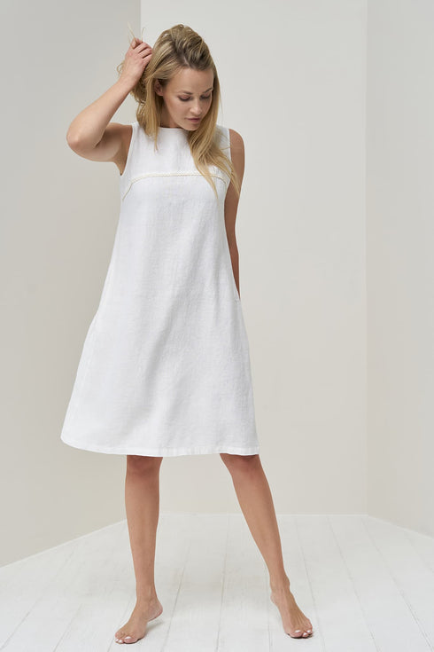 Image 5 of Linen sleeveless dress with deep side pockets - summer dress Jane from Baltic Linen