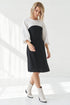Image 2 of Pure linen dress Malvina in Black white from Baltic Linen