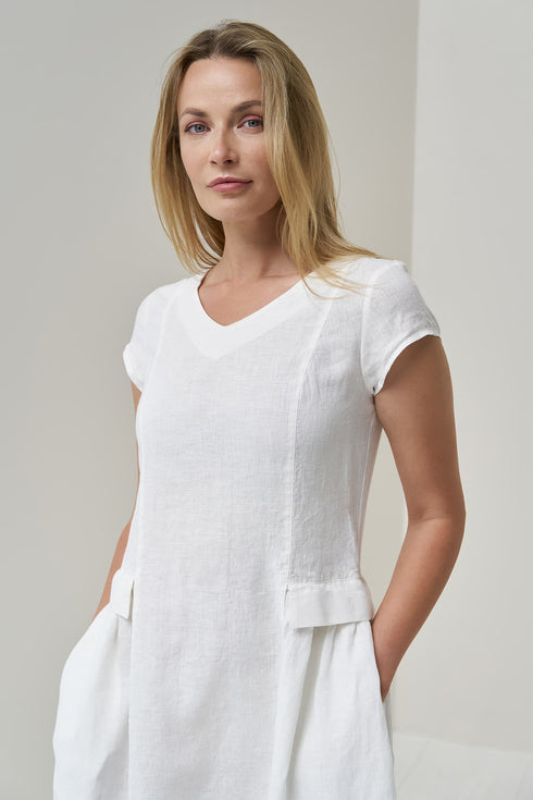 Image 5 of Natural summer linen dress features loose design & short sleeves Jura from Baltic Linen