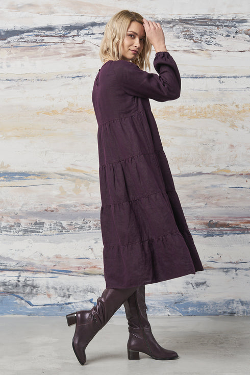 Image 20 of Summer linen dress comes with long sleeves and flowy design Marisa from Baltic Linen