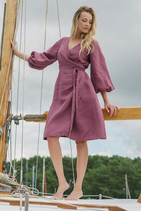 Wrap linen dress Mika