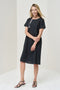 Image 2 of Casual linen dress features short sleeves and printed detail Marlene from Baltic Linen