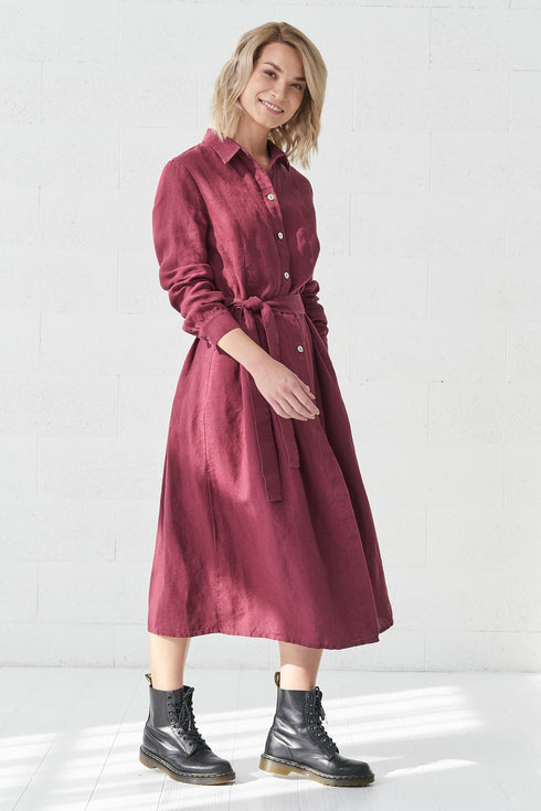 Image 13 of Linen autumn dress in most gorgeous colors & comfortable style Mona from Baltic Linen