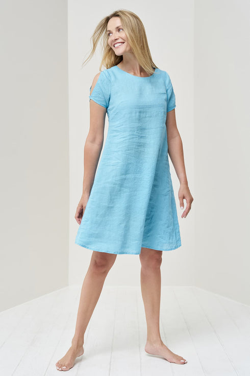 Image 2 of Organic linen dress with a button closure on the back Matt from Baltic Linen