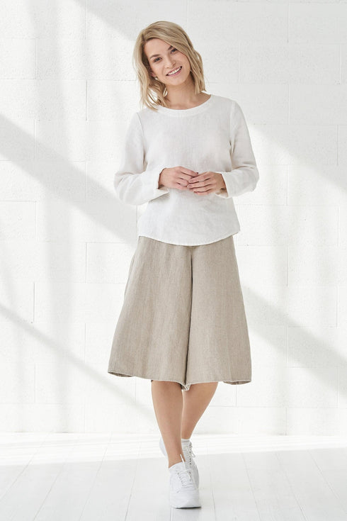 Image 3 of Linen skirt-shorts with side pockets oversized relaxed fit Parker from Baltic Linen