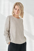 Image 8 of Long sleeves linen blouse has a rounded, banded neckline Karen from Baltic Linen