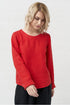 Image 15 of Womens linen top features long sleeves and a rounded neckline Karen from Baltic Linen