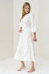 Image 3 of Wrap linen dress features an oversized fit and long sleeves Mikay from Baltic Linen