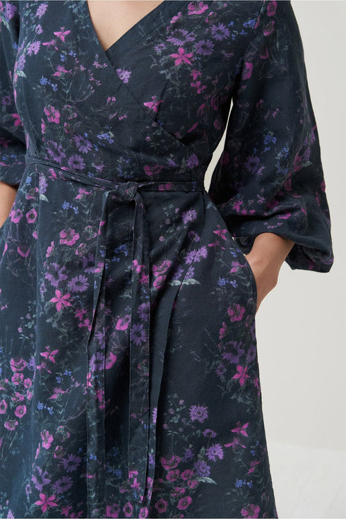 Wrap linen dress Mika