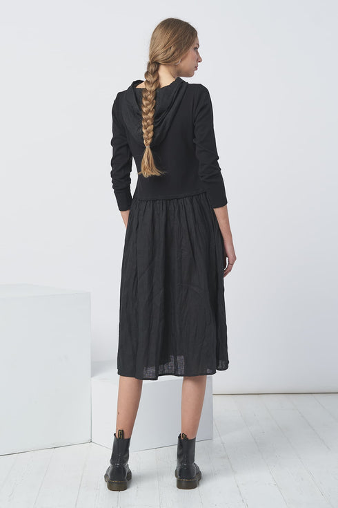 Image 4 of Jersey linen dress. Made from jersey linen fabric, hood & skirt Jona from Baltic Linen