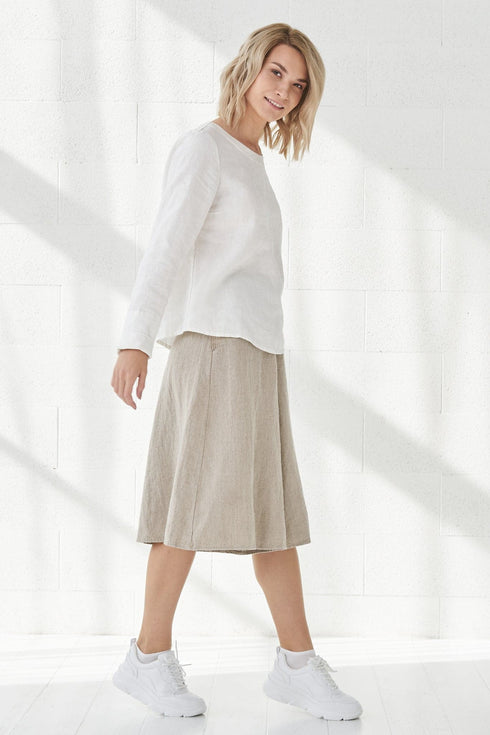 Image 4 of Linen skirt-shorts with side pockets oversized relaxed fit Parker from Baltic Linen