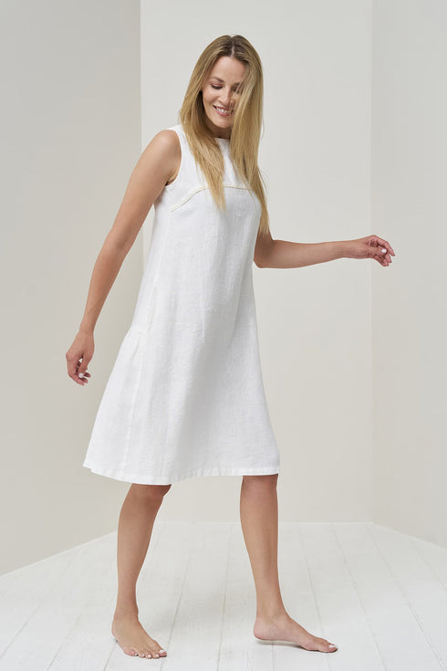 Image 2 of Linen sleeveless dress with deep side pockets - summer dress Jane from Baltic Linen