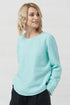 Image 3 of Womens linen blouse with a rounded neckline and long sleeves Karen from Baltic Linen