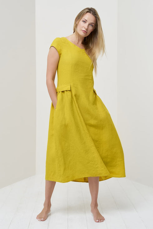 Image 10 of Natural summer linen dress features loose design & short sleeves Jura from Baltic Linen