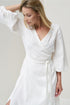 Image 7 of Wrap linen dress features an oversized fit and long sleeves Mikay from Baltic Linen