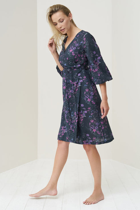 Wrap linen dress Mika